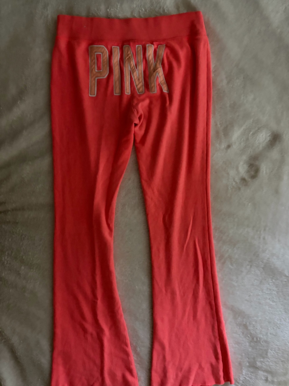 PINK Victoria's Secret vintage Coral-Pink Flared Lounge Pants YTK rare